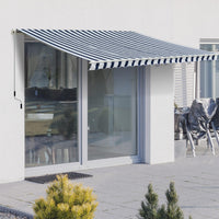 Tenda da Sole 295x250 cm in Alluminio e Poliestere Blu e Bianco