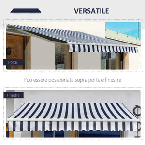 Tenda da Sole 295x250 cm in Alluminio e Poliestere Blu e Bianco