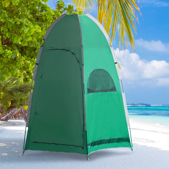 Tenda Doccia da Campeggio 122x122x213 cm in Poliestere Verde