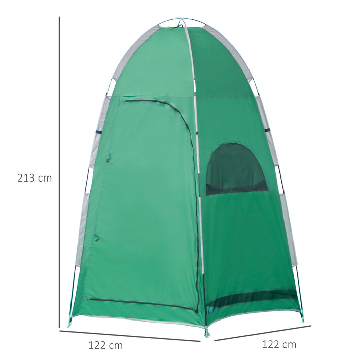 Tenda Doccia da Campeggio 122x122x213 cm in Poliestere Verde