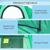 Tenda Doccia da Campeggio 122x122x213 cm in Poliestere Verde