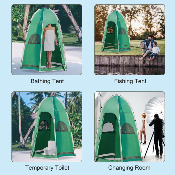 Tenda Doccia da Campeggio 122x122x213 cm in Poliestere Verde