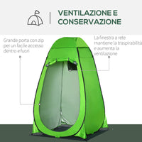 Tenda Doccia da Campeggio 126x124x189 cm in Poliestere Verde