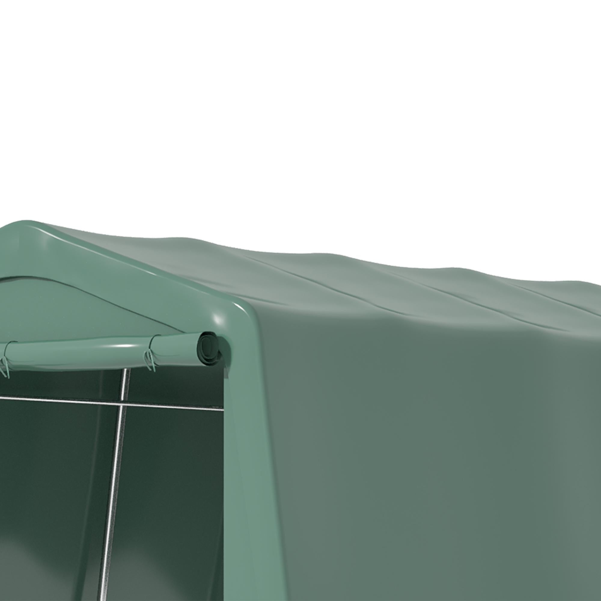 Tendone Garage per Auto Attrezzi 600x255-310x255 cm in Acciaio e PVC Verde Scuro