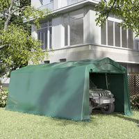 Tendone Garage per Auto Attrezzi 600x255-310x255 cm in Acciaio e PVC Verde Scuro