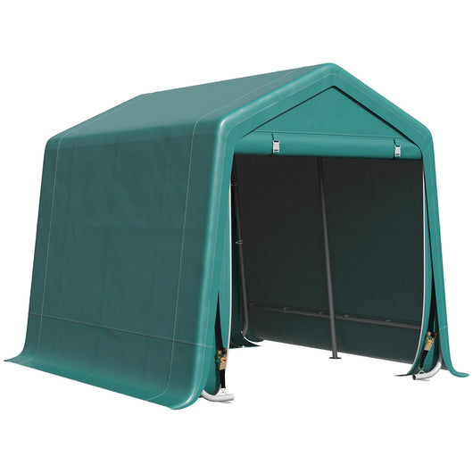 Tendone Garage per Auto Attrezzi 240x200x202 cm in Metallo e Tessuto Polietilene Verde