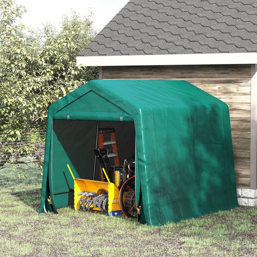 Tendone Garage per Auto Attrezzi 240x200x202 cm in Metallo e Tessuto Polietilene Verde