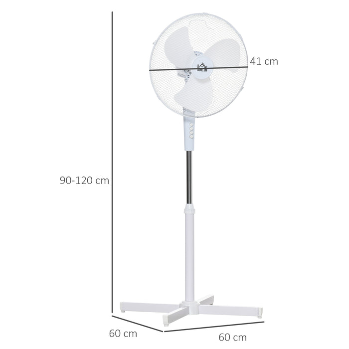 Ventilatore a Piantana 60x60x90-120 cm 3 Velocità Bianco