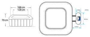 Vasca Idromassaggio da Esterno Gonfiabile Riscaldata 4 Posti 168x168x70 cm NetSpa Aspen Nera