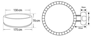 Vasca Idromassaggio da Esterno Gonfiabile Riscaldata 4 Posti Ø175x70 cm NetSpa Montana Nera