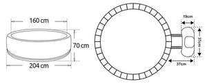 Vasca Idromassaggio da Esterno Gonfiabile Riscaldata 6 Posti Ø204x70 cm NetSpa Montana Nera