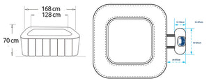 Vasca Idromassaggio da Esterno Gonfiabile Riscaldata 4 Posti 168x128x70 cm NetSpa Caiman Nera