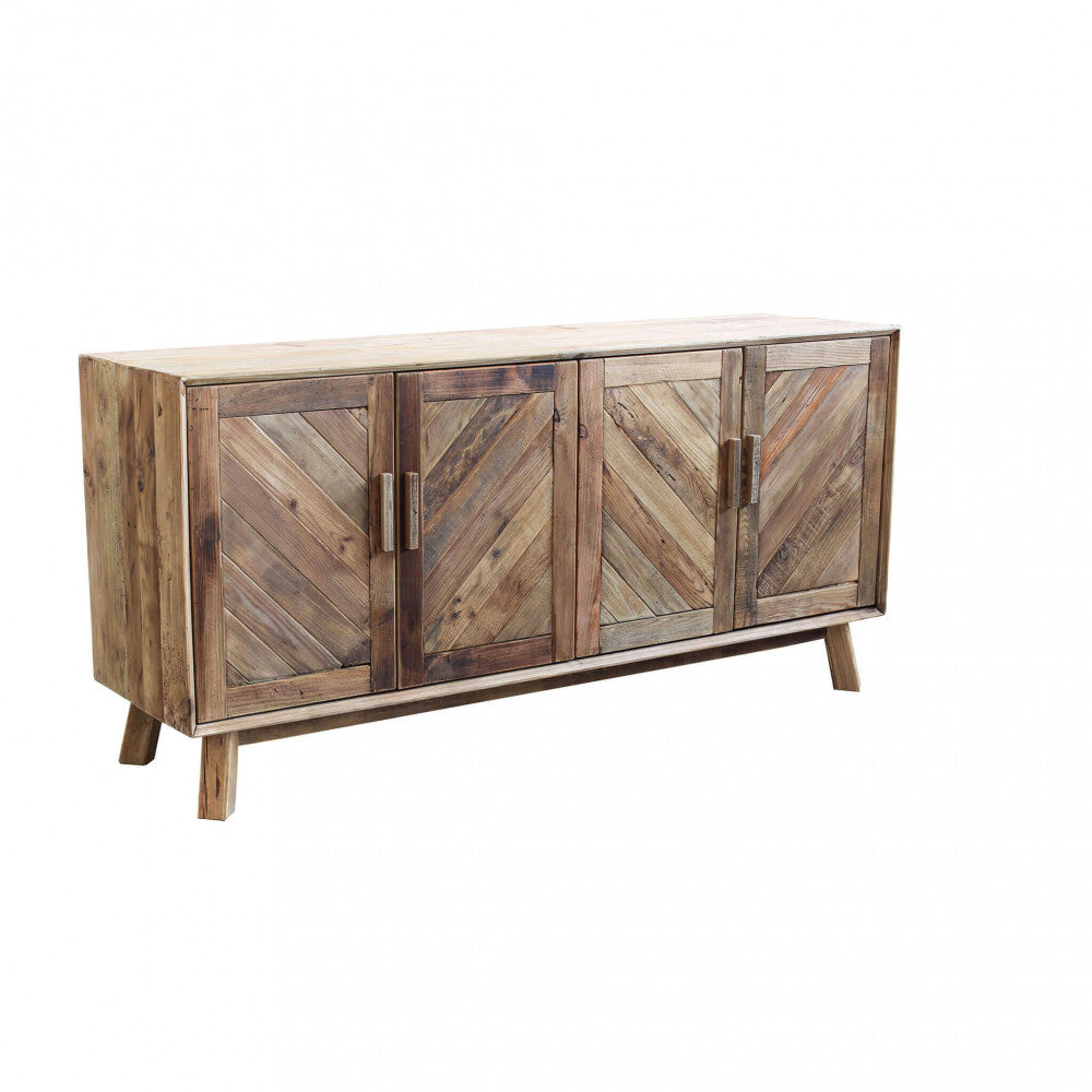 Credenza Roland 180x48x85 h cm in Pino riciclato Marrone