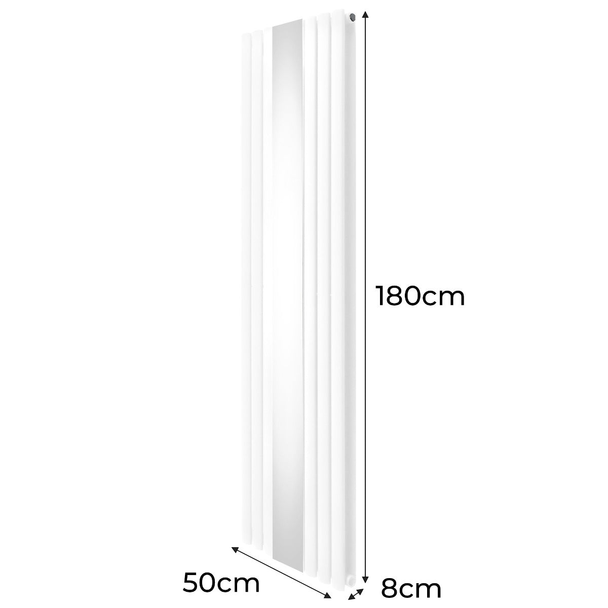 Radiatore Pannelli Ovali a specchio - 1800 mm x 500 mm - Bianco