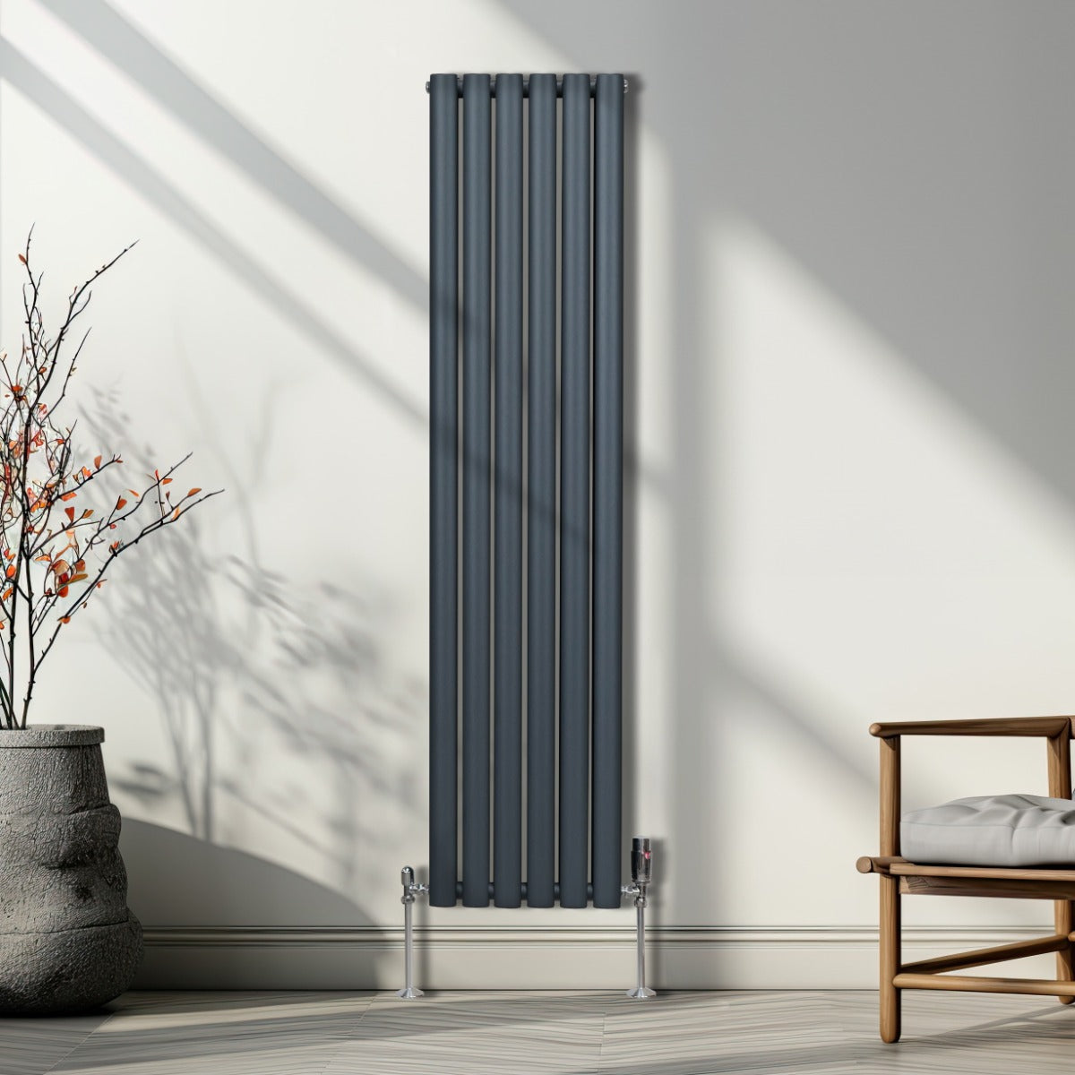 Radiatore a colonna ovale - 1600mm x 360mm - Grigio Antracite