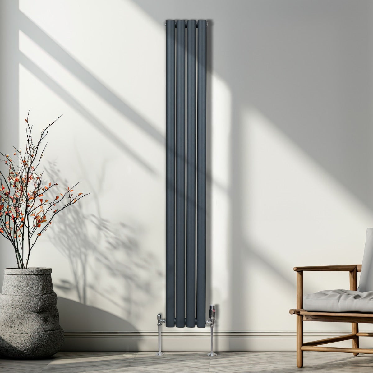 Radiatore a colonna ovale - 1800mm x 240mm - Grigio Antracite