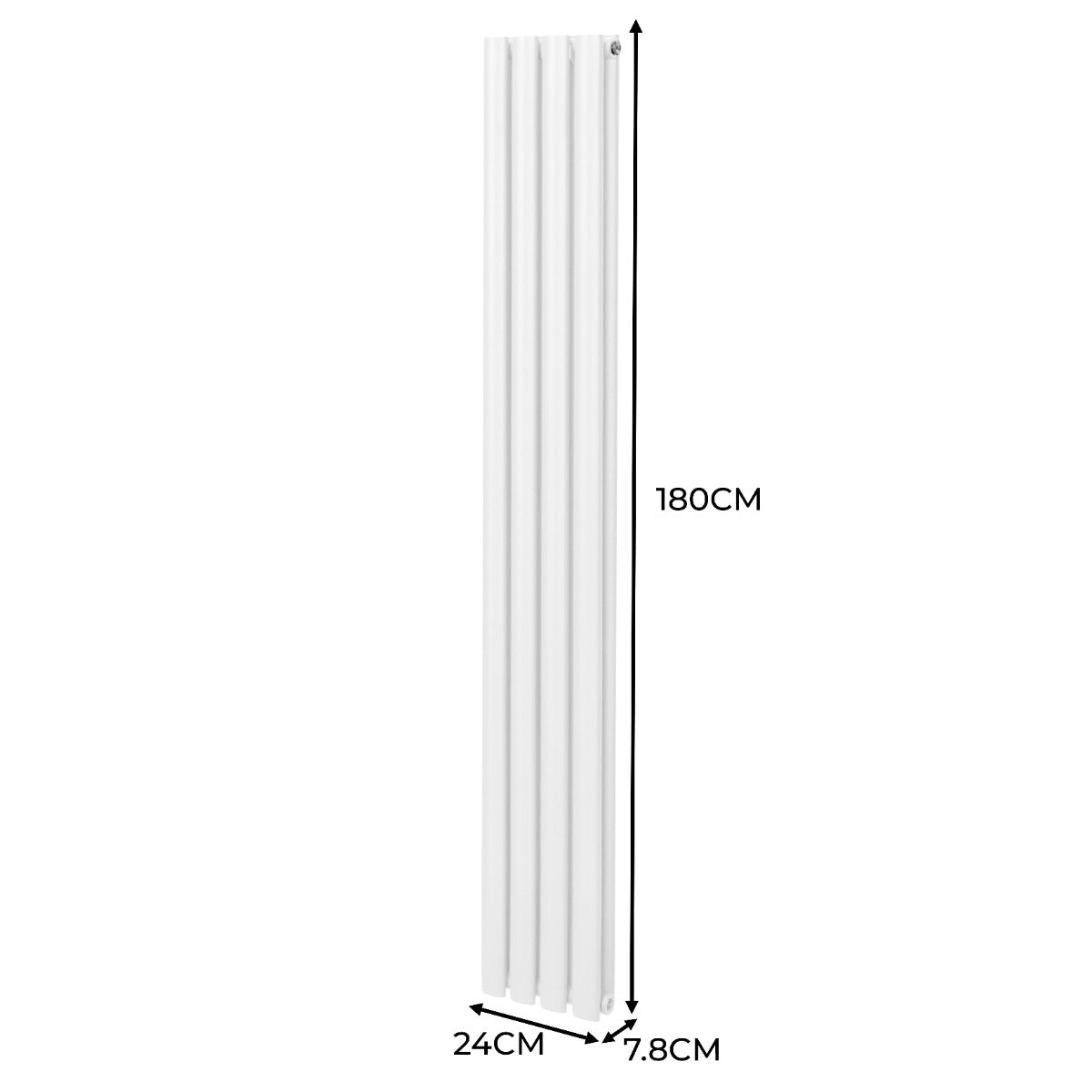 Radiatore a colonna ovale - 1800mm x 240mm - Bianco