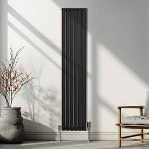 Radiatore a colonna ovale Designer nero 1800mm x 360mm