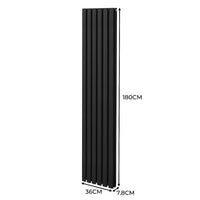 Radiatore a colonna ovale Designer nero 1800mm x 360mm