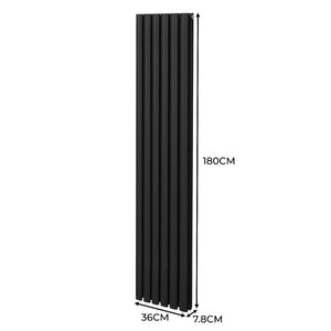 Radiatore a colonna ovale Designer nero 1800mm x 360mm