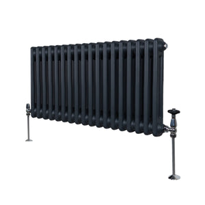 Termosifone Radiatore a 2 colonne per riscaldamento centralizzato orizzontale Grigio Antracite 30x83cm