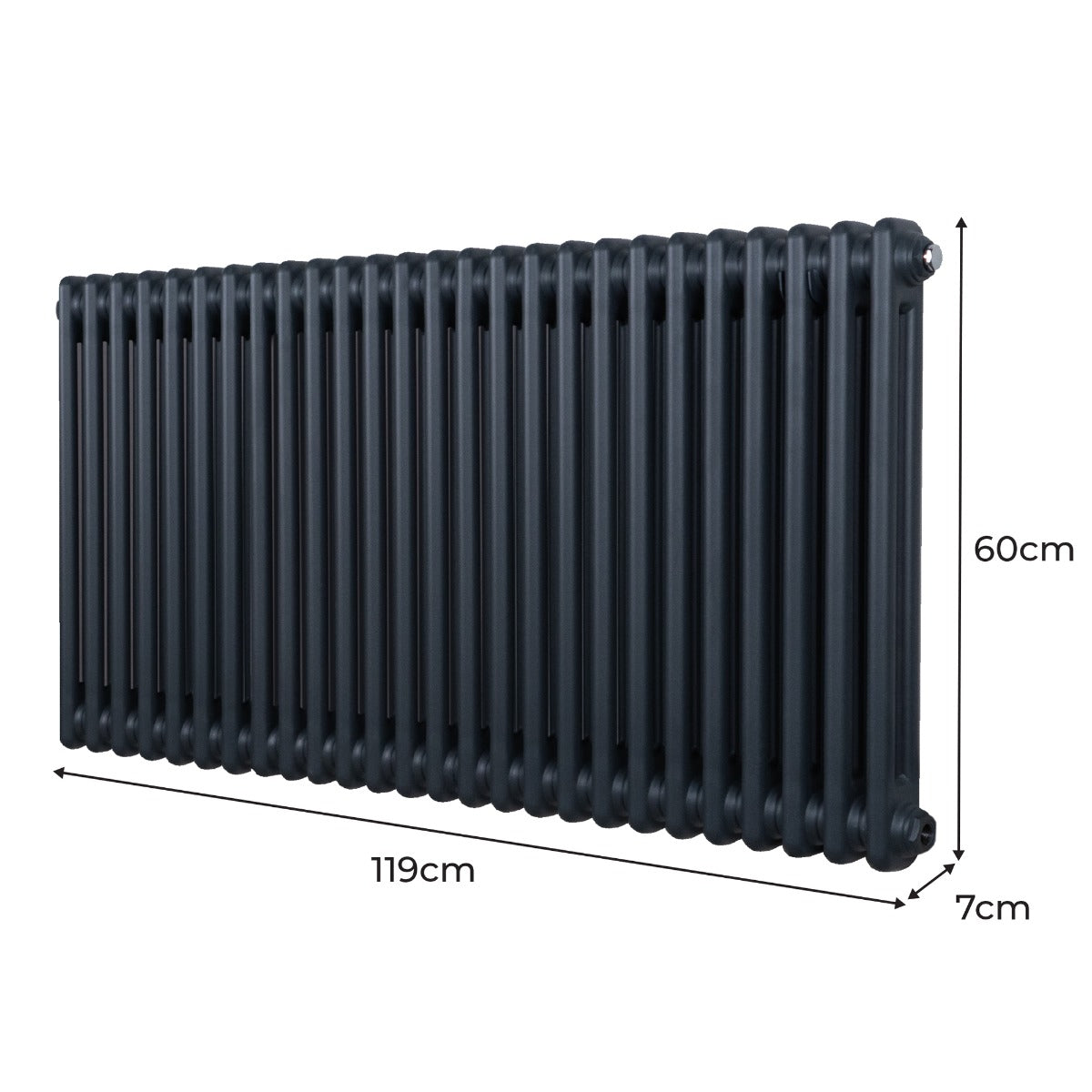 Termosifone Radiatore a 2 colonne per riscaldamento centralizzato Grigio Antracite 60 x 119cm