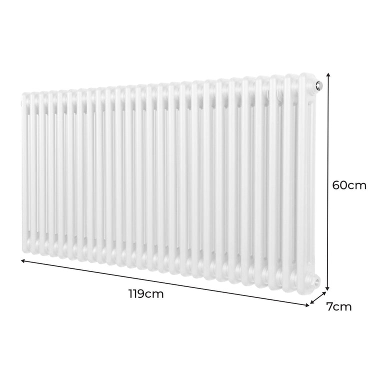 Termosifone Radiatore a 2 colonne per riscaldamento centralizzato Bianco 60 x 119cm