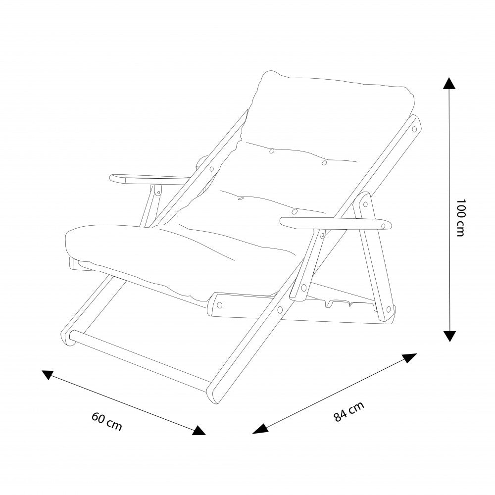 Poltrona 3 Posizioni Relax Miele con Cuscino 84x60x100 h cm in Cotone Rosso