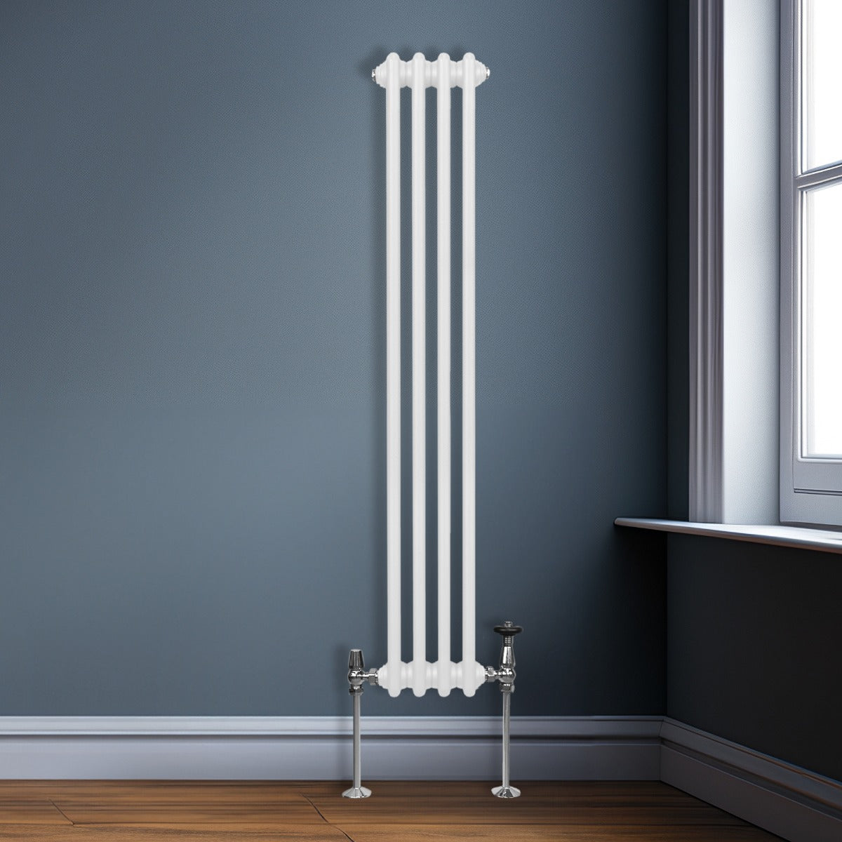 Termosifone Radiatore a 2 colonne per riscaldamento centralizzato verticale Bianco 150x20cm