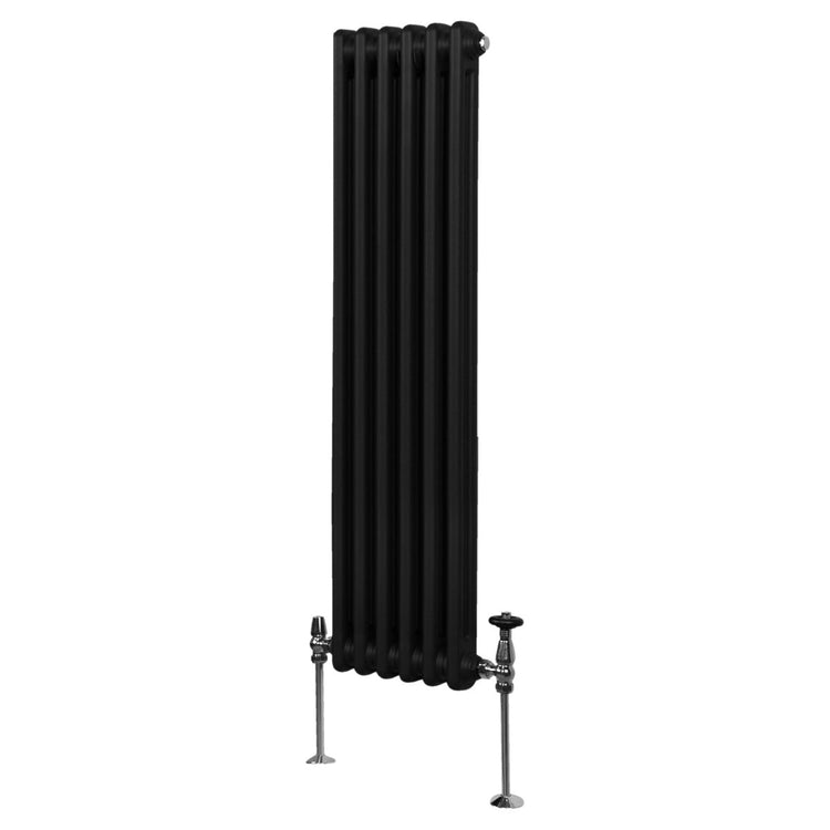 Termosifone Radiatore a 2 colonne per riscaldamento centralizzato verticale Nero 150x29cm