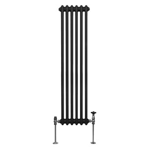 Termosifone Radiatore a 2 colonne per riscaldamento centralizzato verticale Nero 150x29cm