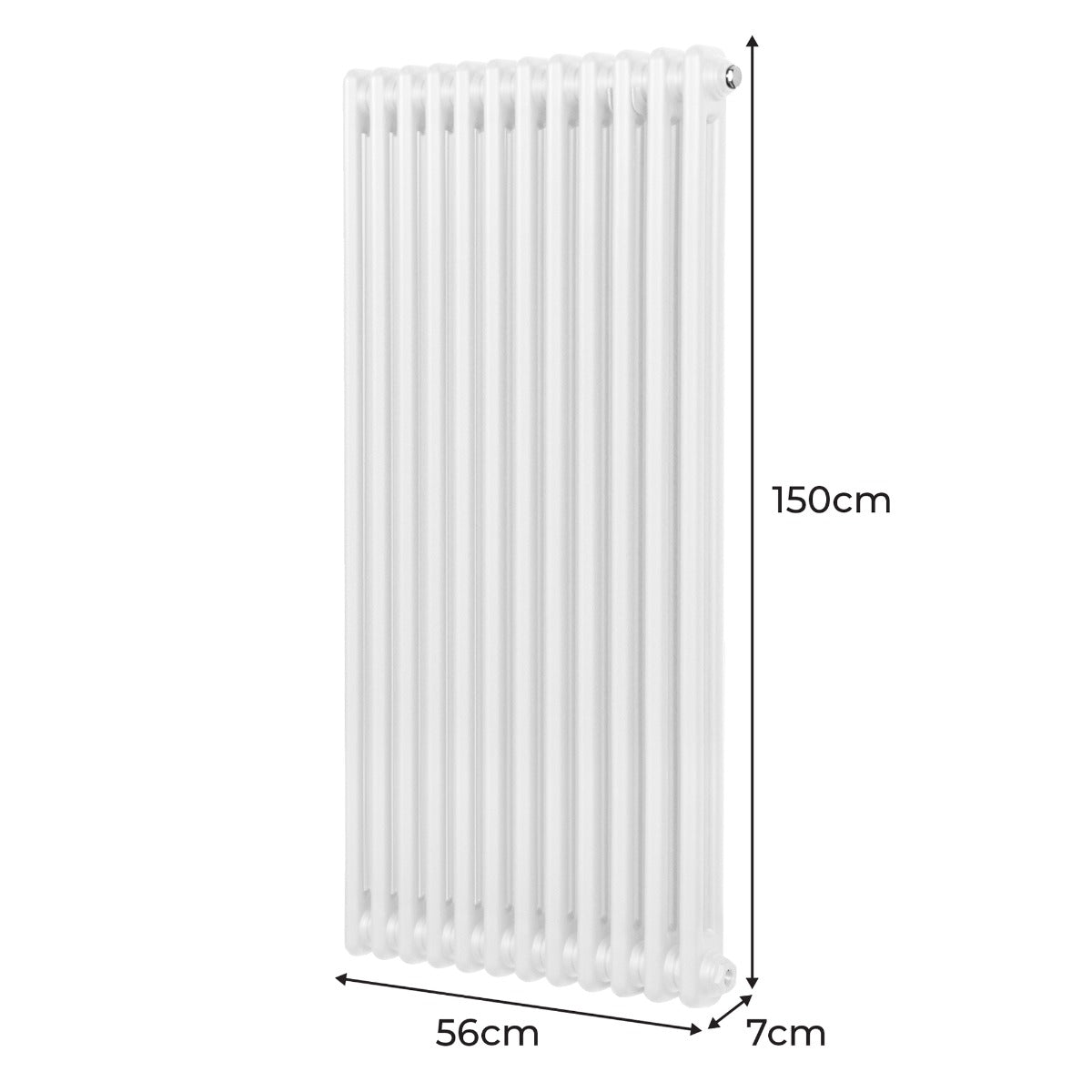 Termosifone Radiatore a 2 colonne per riscaldamento centralizzato verticale Bianco 150x56cm