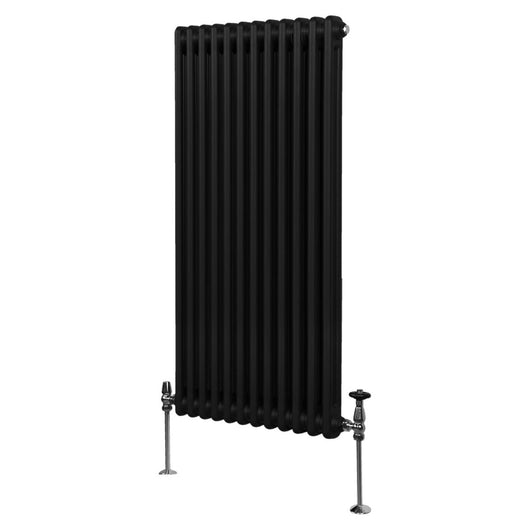 Termosifone Radiatore a 2 colonne per riscaldamento centralizzato verticale Nero 150x56cm