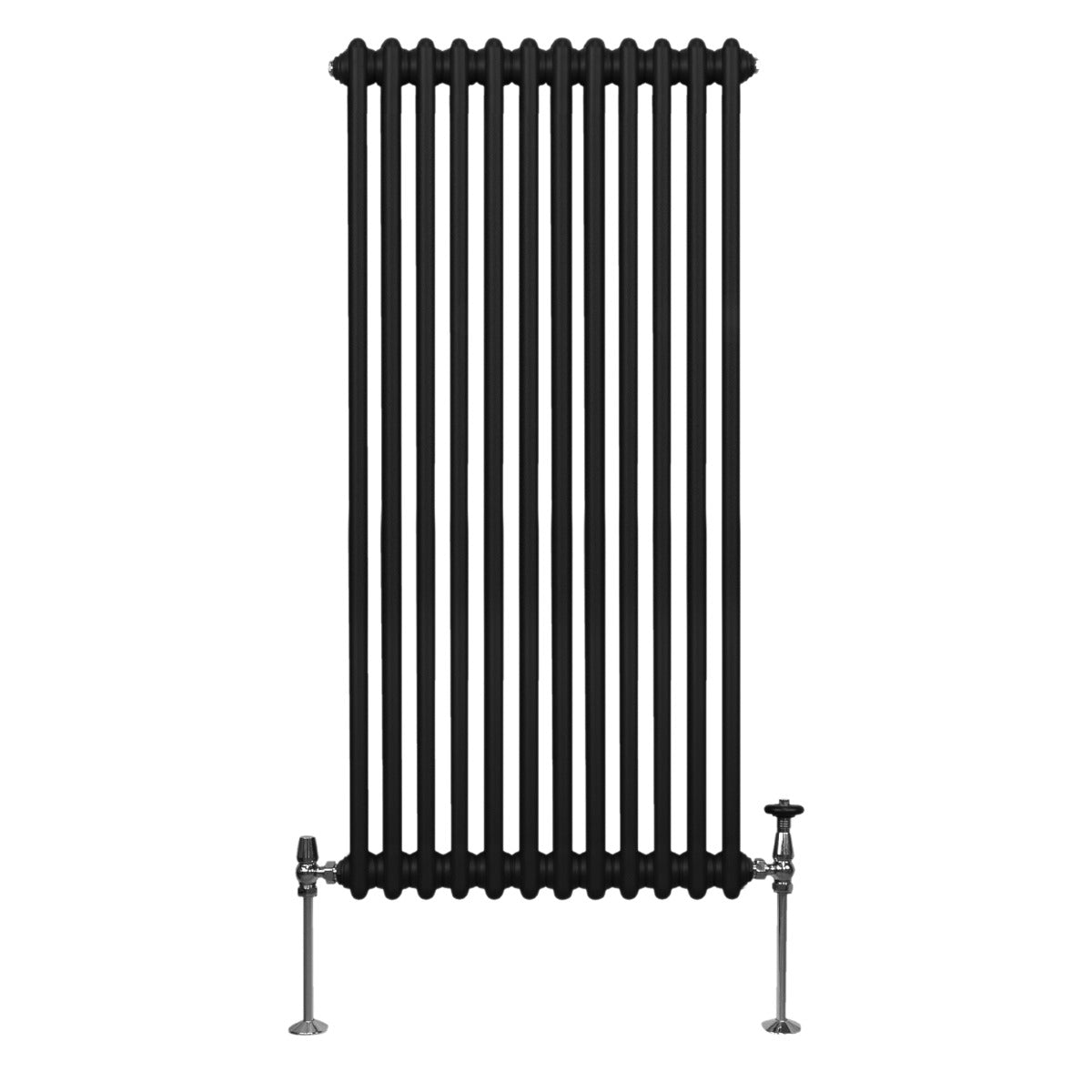 Termosifone Radiatore a 2 colonne per riscaldamento centralizzato verticale Nero 150x56cm