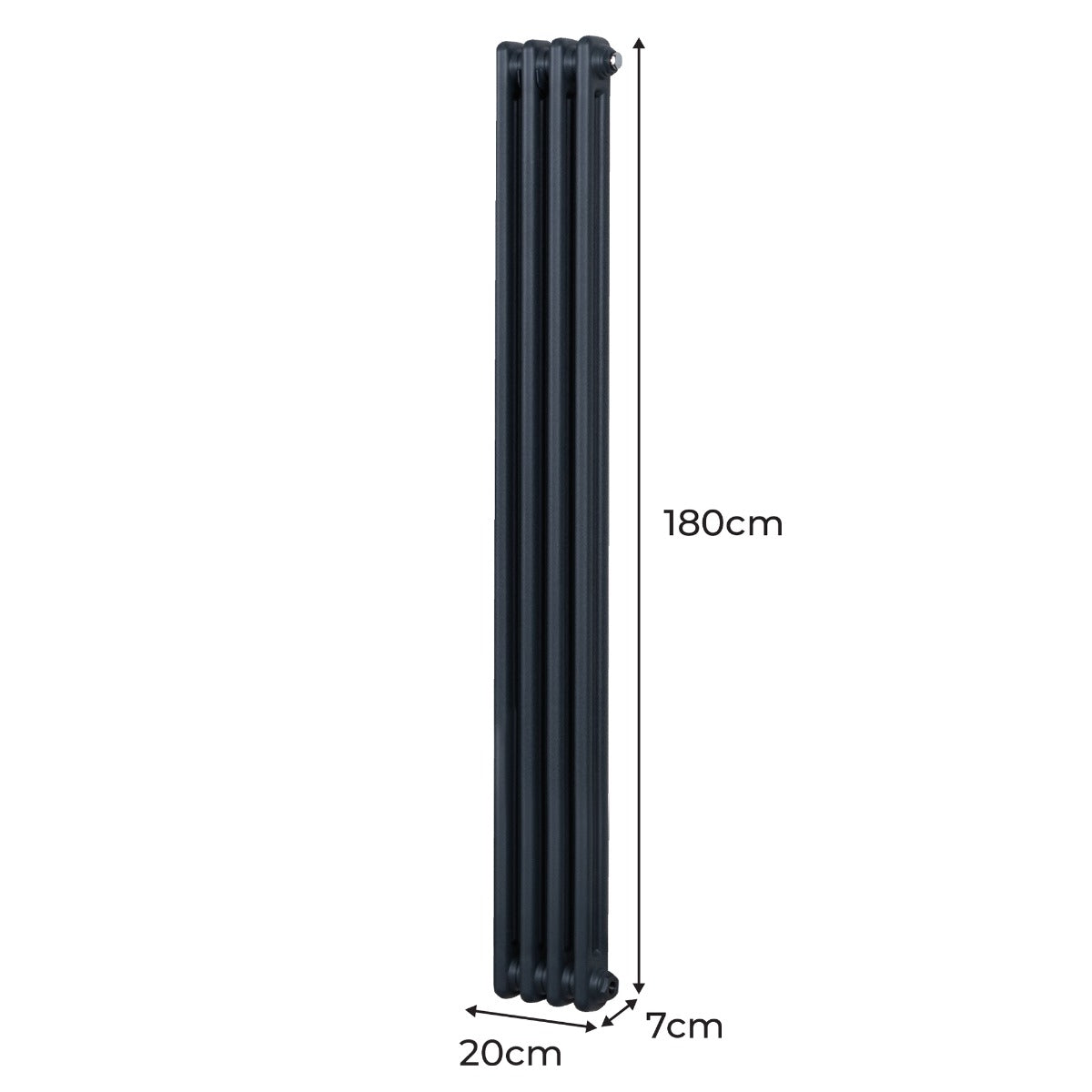 Termosifone Radiatore a 2 colonne per riscaldamento centralizzato verticale Grigio Antracite 180x20cm