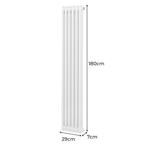 Termosifone Radiatore a 2 colonne per riscaldamento centralizzato verticale Bianco 180x29cm