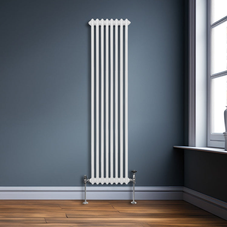 Termosifone Radiatore a 2 colonne per riscaldamento centralizzato verticale Bianco 180x38cm