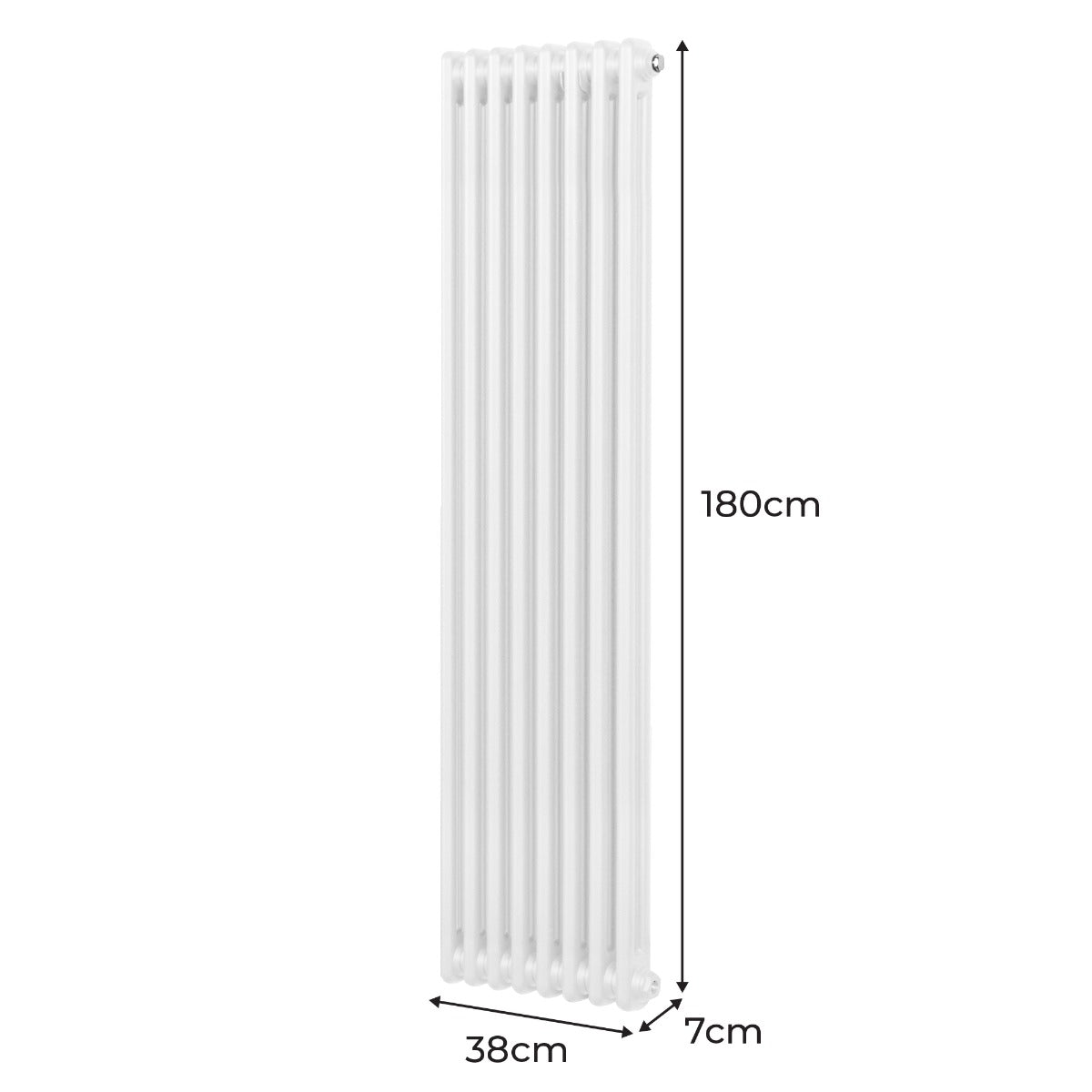 Termosifone Radiatore a 2 colonne per riscaldamento centralizzato verticale Bianco 180x38cm