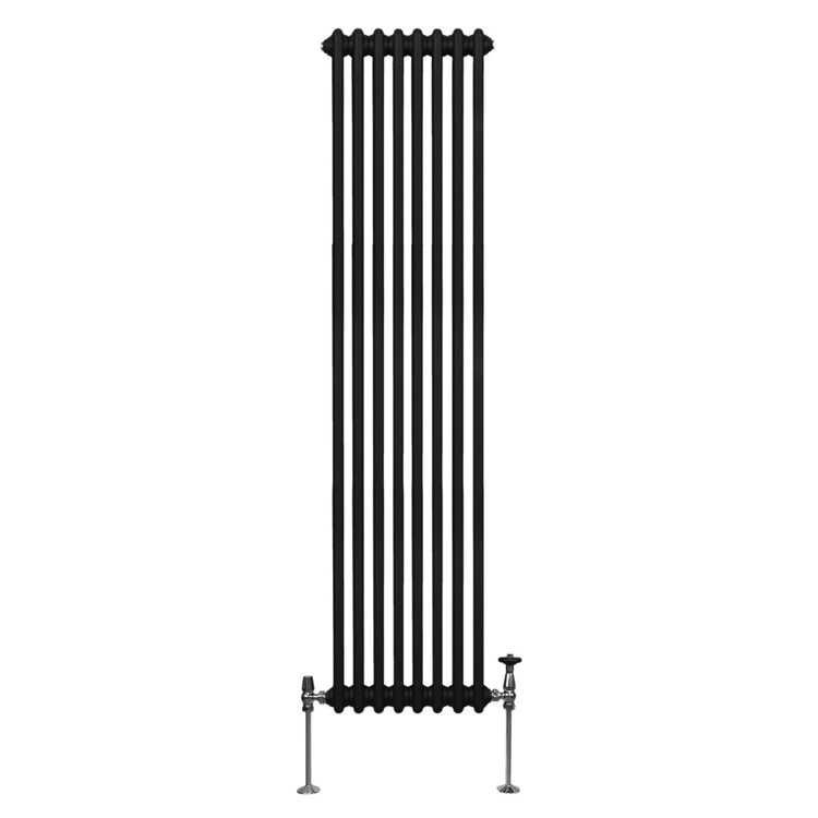 Termosifone Radiatore a 2 colonne per riscaldamento centralizzato verticale Nero 180x38cm