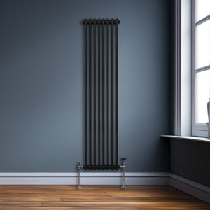 Termosifone Radiatore a 2 colonne per riscaldamento centralizzato verticale Nero 180x38cm