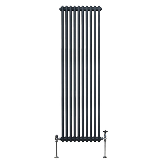 Termosifone Radiatore a 2 colonne per riscaldamento centralizzato verticale Grigio Antracite 180x47cm