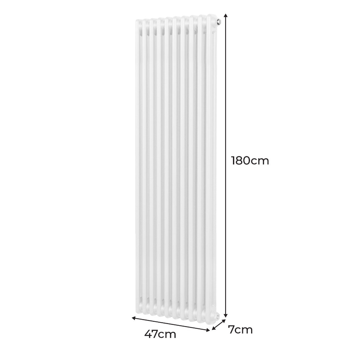 Termosifone Radiatore a 2 colonne per riscaldamento centralizzato verticale Bianco 180x47cm