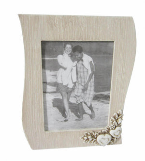 Portafoto 14,5x19,5 Shabby Chic Onda 21x2,5x27 h cm in MDF Tortora