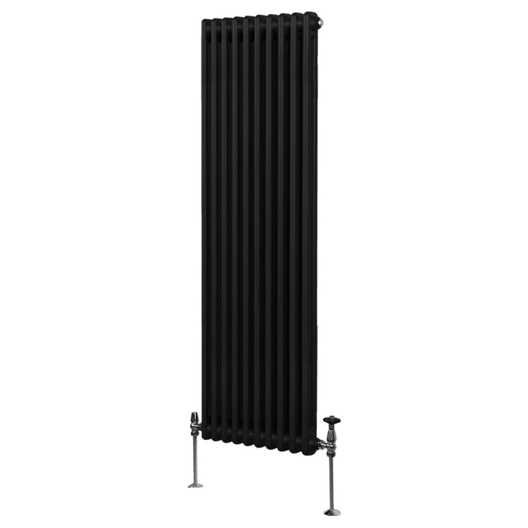 Termosifone Radiatore a 2 colonne per riscaldamento centralizzato verticale Nero 180x47cm