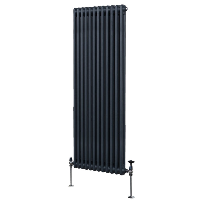 Termosifone Radiatore a 2 colonne per riscaldamento centralizzato verticale Grigio Antracite 180x56cm