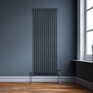 Termosifone Radiatore a 2 colonne per riscaldamento centralizzato verticale Grigio Antracite 180x56cm