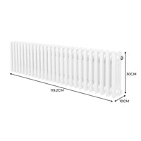 Termosifone Radiatore a 3 colonne per riscaldamento centralizzato Bianco 30 x 119cm