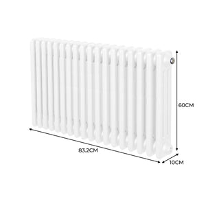 Termosifone Radiatore a 3 colonne per riscaldamento centralizzato Bianco 60x83cm