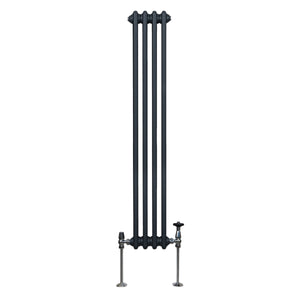 Termosifone Radiatore a 3 colonne per riscaldamento centralizzato verticale Grigio antracite 150x20cm