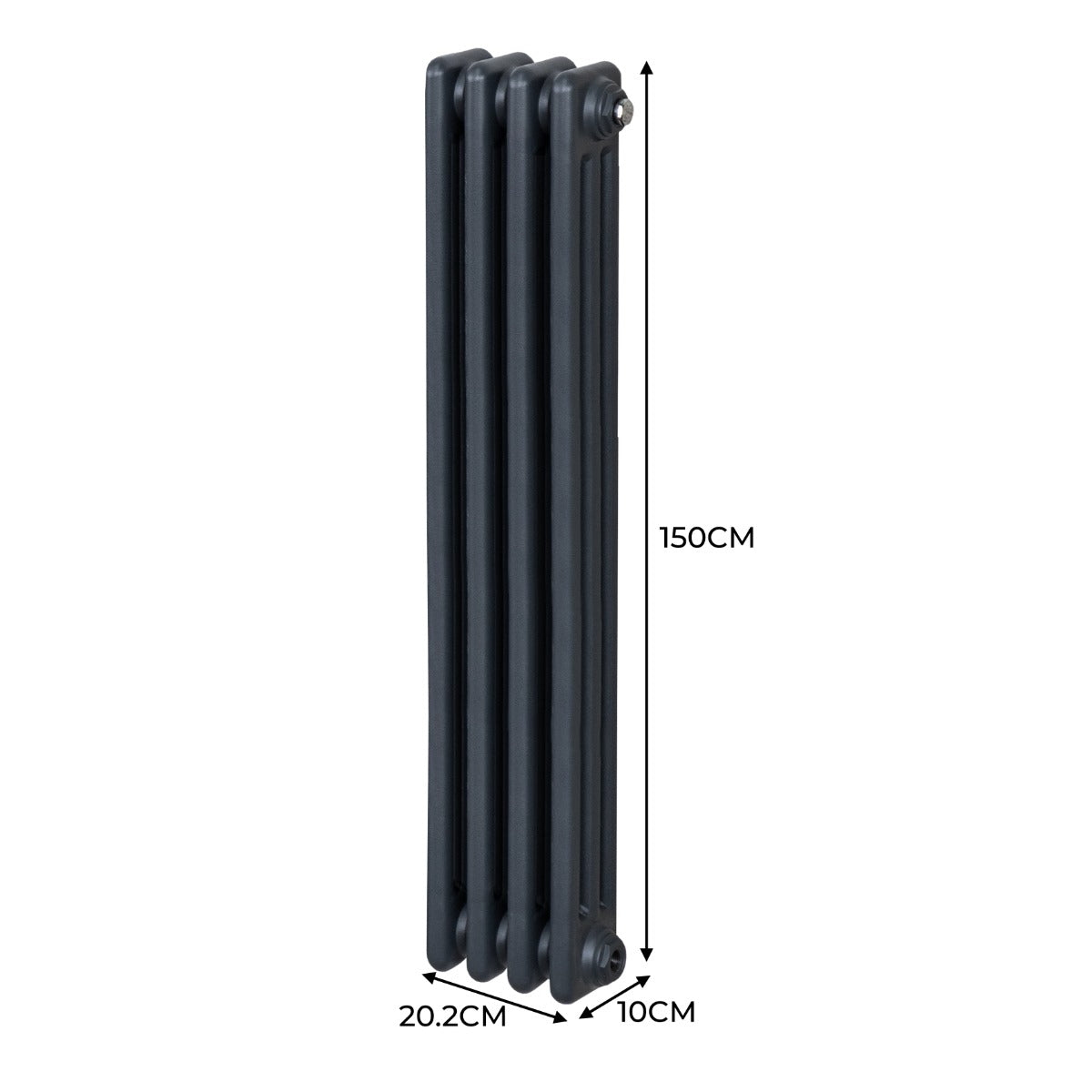 Termosifone Radiatore a 3 colonne per riscaldamento centralizzato verticale Grigio antracite 150x20cm